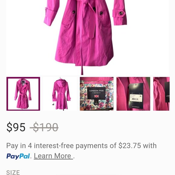 London Fog Orchid Trench Coat - Picture 1 of 16